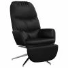 VidaXL Chaise de relaxation avec tabouret Noir brillant Similicuir -Fauteuils Soldes image 2 3097373