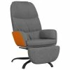 VidaXL Chaise de relaxation avec repose-pied Gris clair Tissu