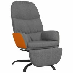 VidaXL Chaise de relaxation avec repose-pied Gris clair Tissu