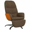 VidaXL Chaise de relaxation avec repose-pied Marron Tissu