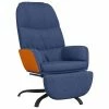 VidaXL Chaise de relaxation avec repose-pied Bleu Tissu