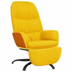 VidaXL Chaise de relaxation avec repose-pied Jaune moutarde Tissu