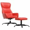 VidaXL Chaise de relaxation avec tabouret Rouge Similicuir