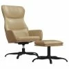 VidaXL Chaise de relaxation avec tabouret Cappuccino Similicuir