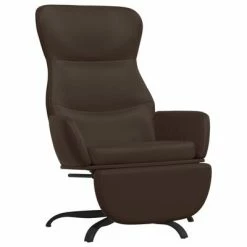 VidaXL Chaise de relaxation avec repose-pied Marron Similicuir