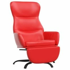 VidaXL Chaise de relaxation avec repose-pied Rouge Similicuir