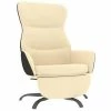 VidaXL Chaise de relaxation avec repose-pied Crème Tissu