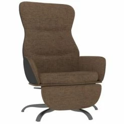 VidaXL Chaise de relaxation avec repose-pied Marron Tissu