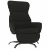 VidaXL Chaise de relaxation avec repose-pied Noir Tissu -Fauteuils Soldes image 2 3097470