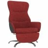 VidaXL Chaise de relaxation avec repose-pied Rouge bordeaux Tissu