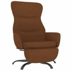 VidaXL Chaise de relaxation avec repose-pied Marron Tissu microfibre