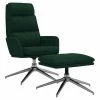 VidaXL Chaise de relaxation avec tabouret Vert foncé Tissu -Fauteuils Soldes image 2 3097518