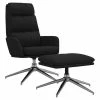 VidaXL Chaise de relaxation avec tabouret Noir Tissu -Fauteuils Soldes image 2 3097519