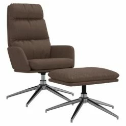VidaXL Chaise de relaxation avec tabouret Taupe Tissu
