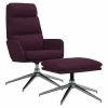 VidaXL Chaise de relaxation avec tabouret Violet Tissu