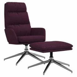 VidaXL Chaise de relaxation avec tabouret Violet Tissu