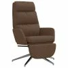 VidaXL Chaise de relaxation avec repose-pied Marron Tissu