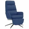 VidaXL Chaise de relaxation avec repose-pied Bleu Tissu