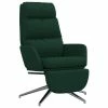 VidaXL Chaise de relaxation avec repose-pied Vert foncé Tissu
