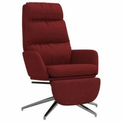 VidaXL Chaise de relaxation avec repose-pied Rouge bordeaux Tissu