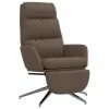 VidaXL Chaise de relaxation avec repose-pied Taupe Tissu