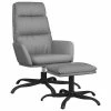 VidaXL Chaise de relaxation avec tabouret Gris Similicuir