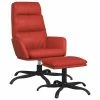 VidaXL Chaise de relaxation avec tabouret Bordeaux Similicuir