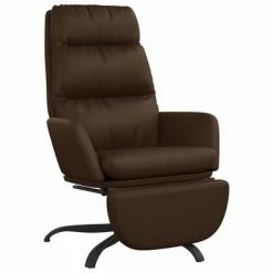 VidaXL Chaise de relaxation avec repose-pied Marron Similicuir