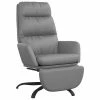 VidaXL Chaise de relaxation avec repose-pied Gris Similicuir