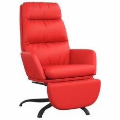 VidaXL Chaise de relaxation avec repose-pied Rouge Similicuir