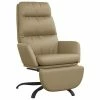 VidaXL Chaise de relaxation avec repose-pied Cappuccino Similicuir -Fauteuils Soldes image 2 3097548