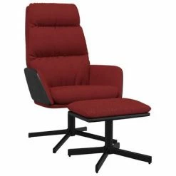 VidaXL Chaise de relaxation avec tabouret Rouge bordeaux Tissu