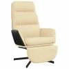 VidaXL Chaise de relaxation avec repose-pied Crème Tissu