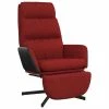 VidaXL Chaise de relaxation avec tabouret Rouge bordeaux Tissu