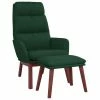 VidaXL Chaise de relaxation avec tabouret Vert foncé Tissu -Fauteuils Soldes image 2 3097568