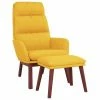 VidaXL Chaise de relaxation avec tabouret Jaune moutarde Tissu -Fauteuils Soldes image 2 3097570