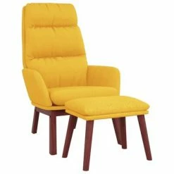 VidaXL Chaise de relaxation avec tabouret Jaune moutarde Tissu