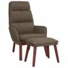 VidaXL Chaise de relaxation avec tabouret Taupe Tissu -Fauteuils Soldes image 2 3097572