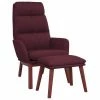VidaXL Chaise de relaxation avec tabouret Violet Tissu -Fauteuils Soldes image 2 3097573
