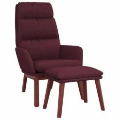 VidaXL Chaise de relaxation avec tabouret Violet Tissu