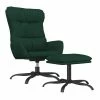 VidaXL Chaise de relaxation avec tabouret Vert foncé Tissu -Fauteuils Soldes image 2 3097588