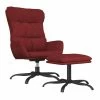 VidaXL Chaise de relaxation avec tabouret Rouge bordeaux Tissu -Fauteuils Soldes image 2 3097591