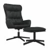 VidaXL Chaise de relaxation avec repose-pied Noir Similicuir -Fauteuils Soldes image 2 3097605