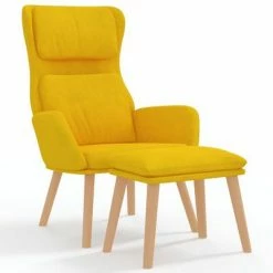 VidaXL Chaise de détente et repose-pied Jaune moutarde Velours