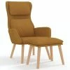 VidaXL Chaise de relaxation avec tabouret Marron Velours