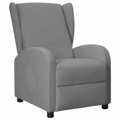 VidaXL Fauteuil inclinable releveur à oreilles Gris Similicuir 4 VidaXL Fauteuil inclinable releveur à oreilles Gris Similicuir – Image 2