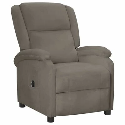 VidaXL Fauteuil inclinable électrique Gris clair Velours 4 VidaXL Fauteuil inclinable électrique Gris clair Velours – Image 2