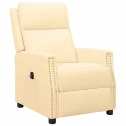 VidaXL Fauteuil inclinable électrique Crème Similicuir -Fauteuils Soldes image 2 3098481