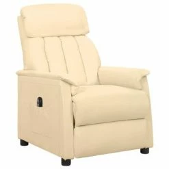 VidaXL Fauteuil inclinable électrique Crème Similicuir -Fauteuils Soldes image 2 3098495