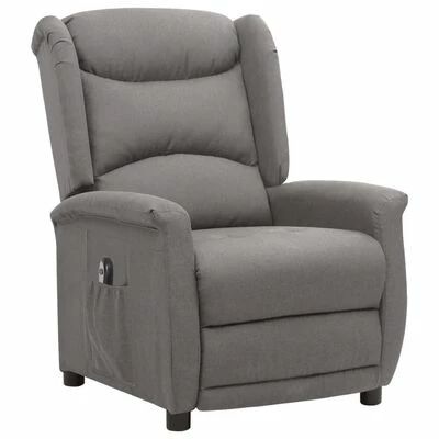 VidaXL Fauteuil inclinable électrique Gris clair Tissu 4 VidaXL Fauteuil inclinable électrique Gris clair Tissu – Image 2